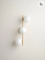 3 Light Brushed Brass Handmade Wall Scone