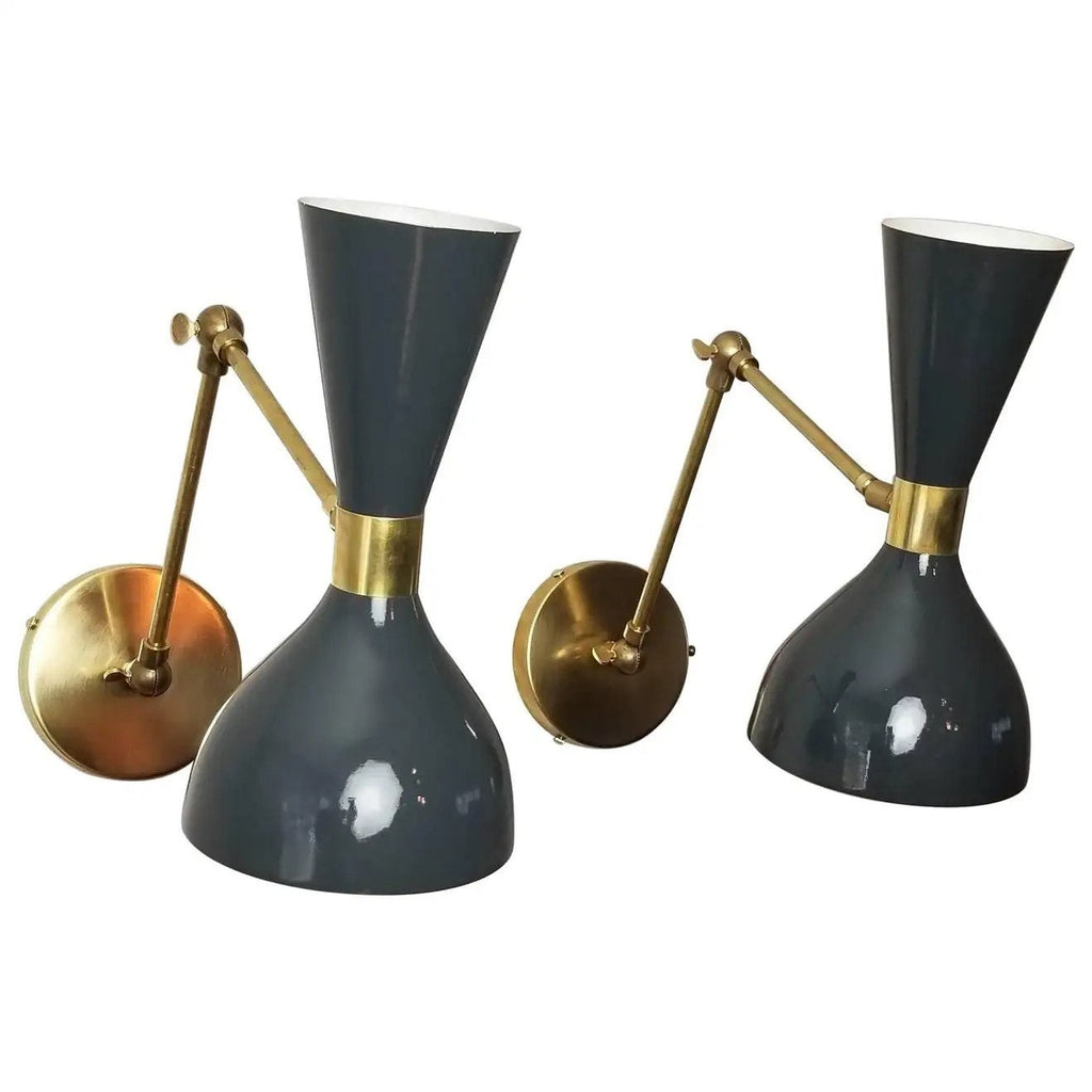 Set of 2 Beautiful Handmade Brass Wall Scone lamp