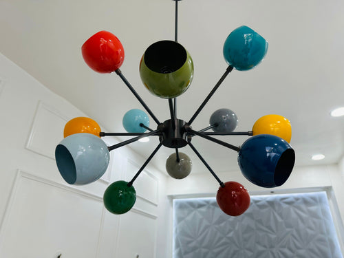 12 Arms 12 Light Multi Color Stilnovo Style Chandelier