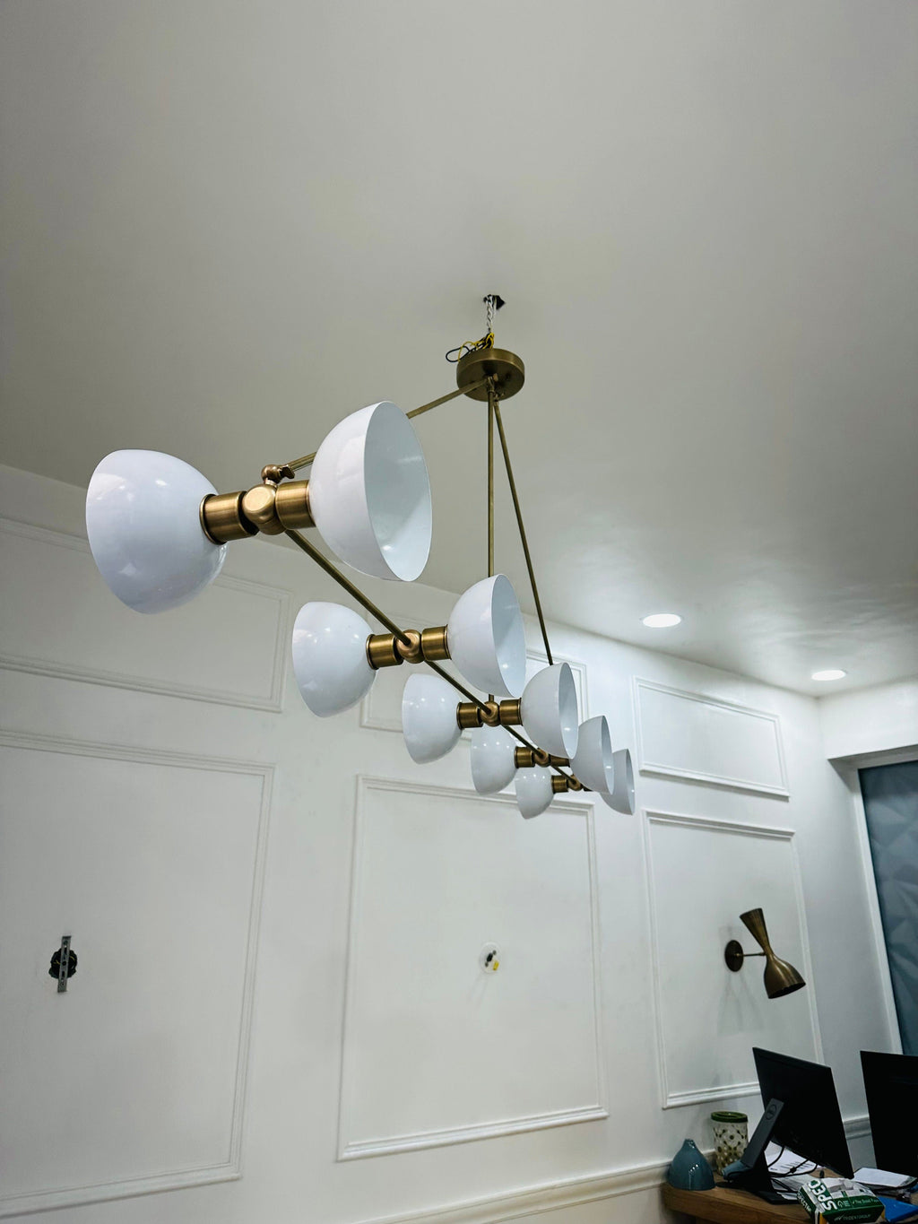 Handcrafted 10 Lights Brass Large Contemporary Chandelier