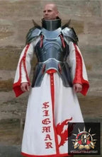Black Suit Of Armor Combat Half Body Armor Wearable Knight Costume Steel Suit for Medieval Warriors Reenactment Fantasy Warrior LARP Armor