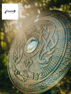 Viking Shield, Viking Wall Décor, Wood Wall Art, Handmade Home Décor, Wall Hangings | Medieval Warrior Round Engraved Shield, Handmade Gift