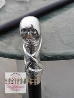 Skull Head Handle Antique Victorian Wooden Walking Stick Vintage Cane Gift Silver | Aluminum Handle Vintage Nautical Style Wooden stick