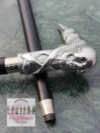 Skull Head Handle Antique Victorian Wooden Walking Stick Vintage Cane Gift Silver | Aluminum Handle Vintage Nautical Style Wooden stick