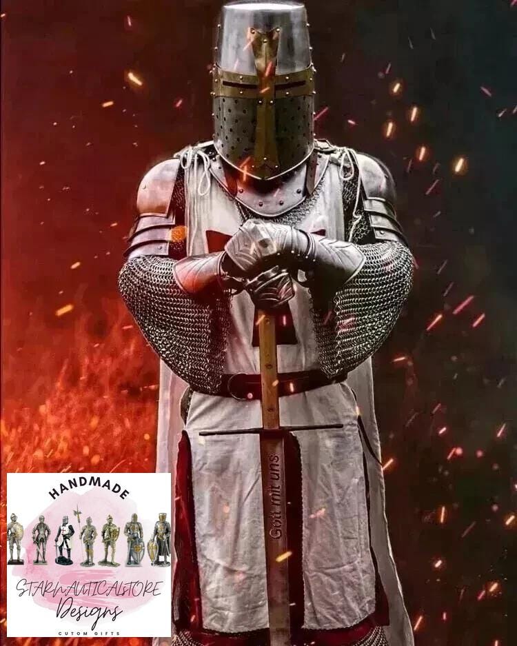 Medieval Templar Knight Full Body Set Armour Cosplay Halloween Sword Armor Suit