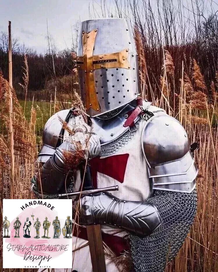 Medieval Templar Knight Full Body Set Armour Cosplay Halloween Sword Armor Suit
