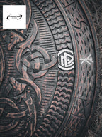 Viking Shield, Viking Wall Décor, Wood Wall Art, Handmade Home Décor, Wall Hangings | Medieval Warrior Round Engraved Shield, Handmade Gift