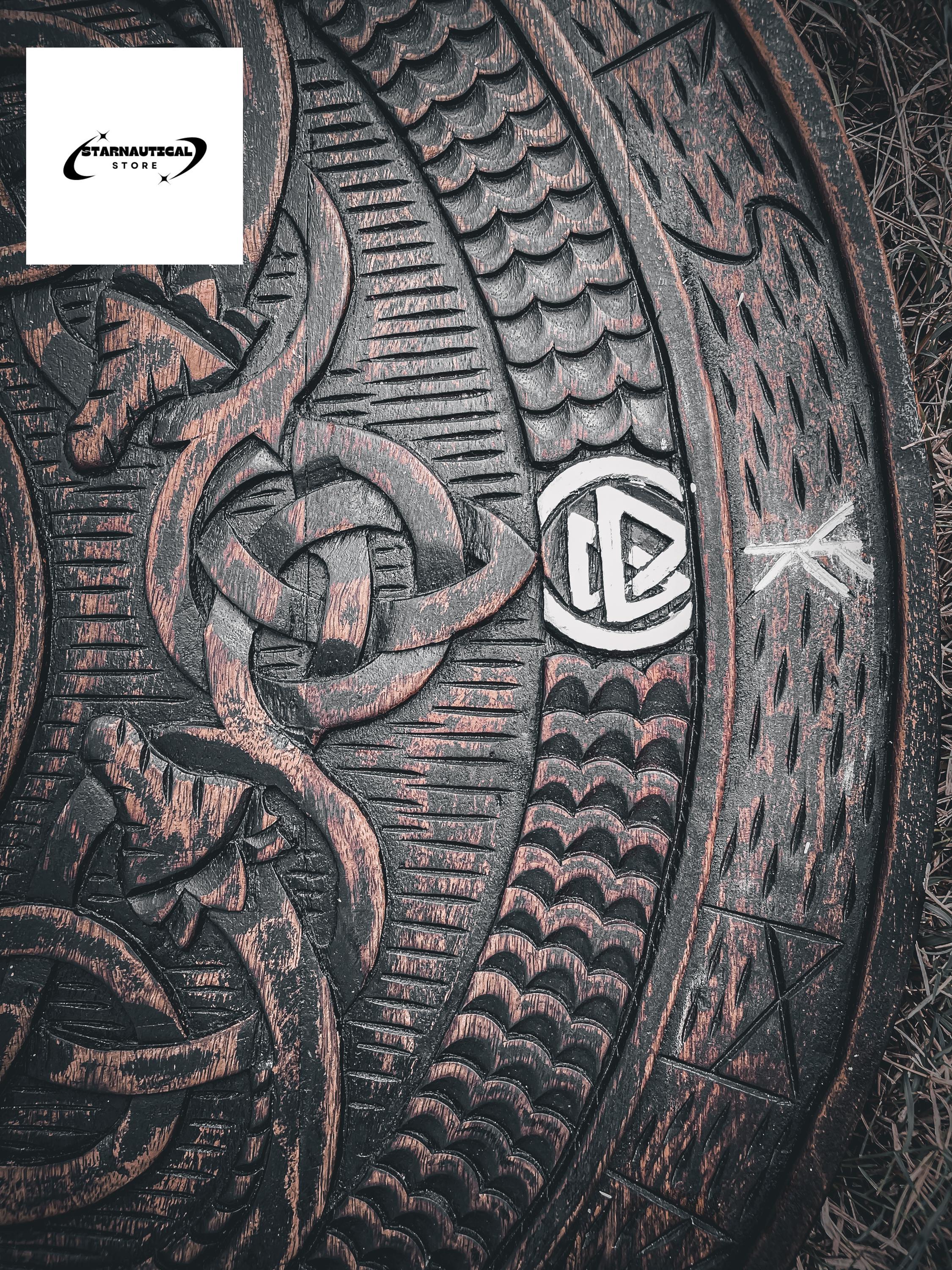 Viking Shield, Viking Wall Décor, Wood Wall Art, Handmade Home Décor, Wall Hangings | Medieval Warrior Round Engraved Shield, Handmade Gift