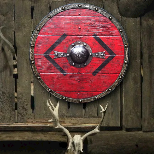 Escudo vikingo de tablones de madera Bjorn Ironside, 24"