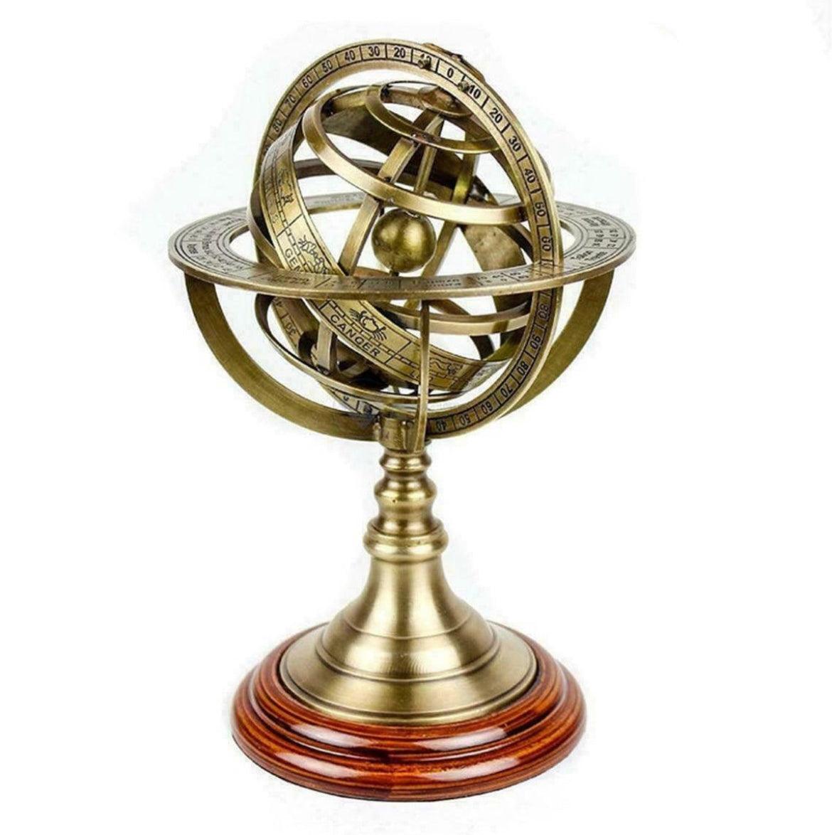 Astrolabe Brass Antique Finish Armillary Sphere - collectiblegiftitems