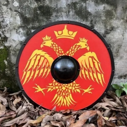 Escudo medieval liso de águila de dos cabezas, 24"