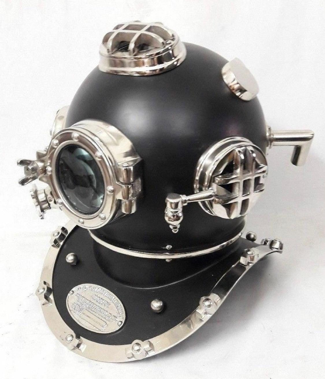 Black US Navy Diving Helmet - Mark V | Decorative Diver's Helmet by Scott handicraft - collectiblegiftitems