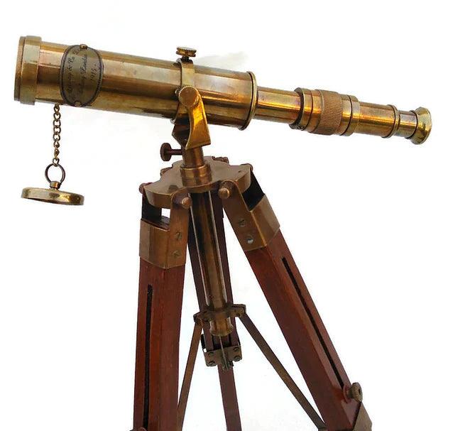 Brass Telescope with Wooden Tripod Stand BT08 - collectiblegiftitems