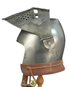 Medieval Bascinet Knight Helmet Buhurt Armor with Visor, Cushion & Leather Strap LARP, Cosplay & Battle Gift