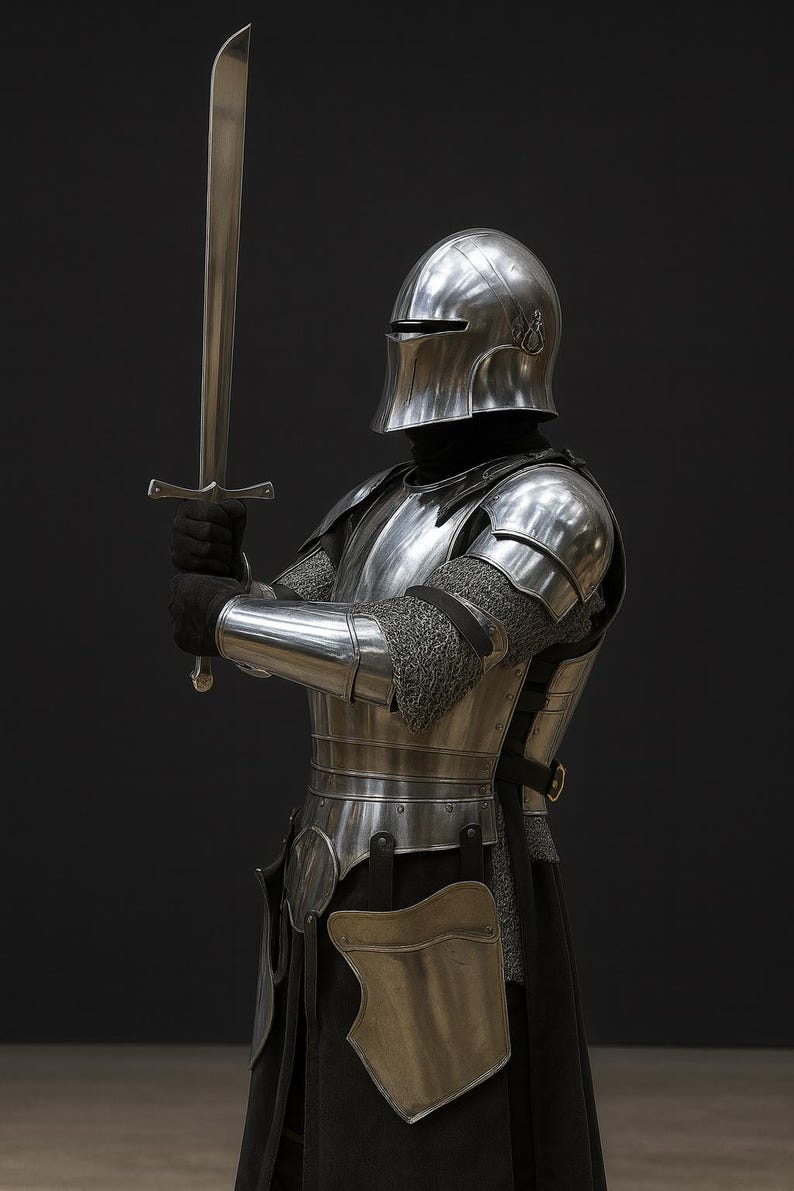 Wearable Barbuta Knight Armor Suit Medieval Full Steel Costume for Reenactment LARP and Historical Display