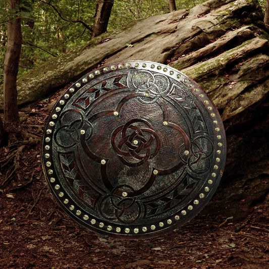 Escudo vikingo tallado en cinco pliegues celtas, 24"