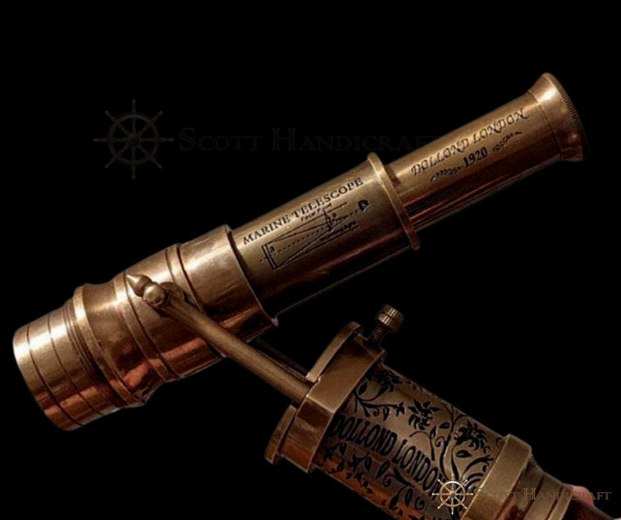 Brass Telescope & Compass Handle walking cane - collectiblegiftitems