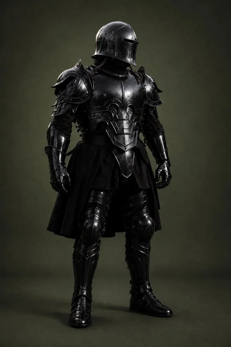 Full Body Barbuta Armor Steel Handcrafted Knight Costume Medieval Armor for LARP, Cosplay, Halloween & Historical Reenactments