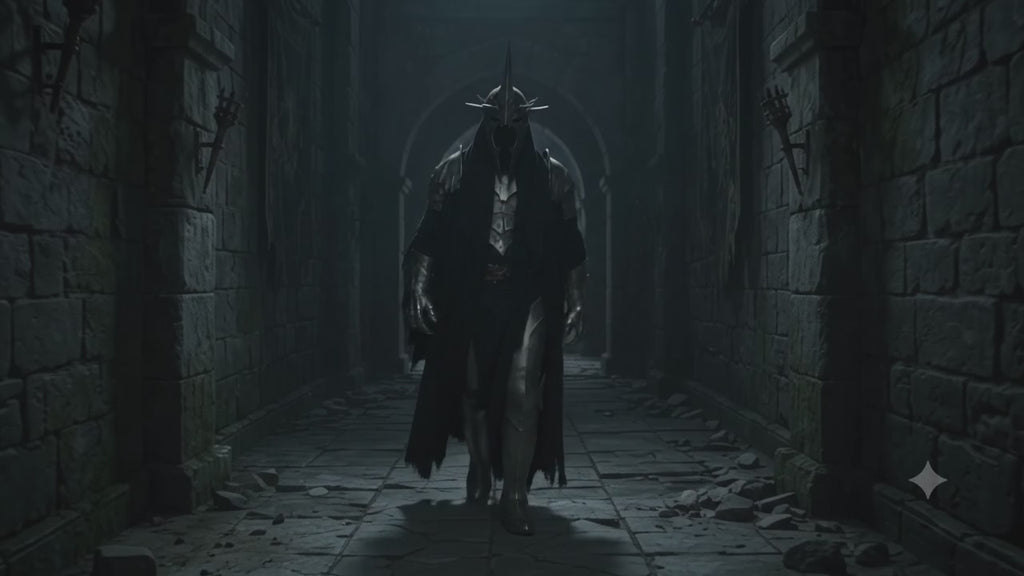 Nazgul Ringwraith Full Body Costume – Witchking of Angmar Grim Reaper Cape & Dark Rider Cosplay for Halloween or LARP