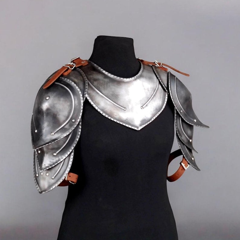 Medieval Shoulder Armor Pauldron Authentic Knight Metal Shoulder Plate for LARP, Cosplay, Renaissance Fair & Historical Reenactments