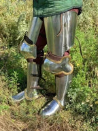 Medieval Nazgul-Style Full Leg Armor Set – Ringwraith Cosplay Leg Guards | Dark Fantasy Costume Armor for LARP, Halloween, or Collectors