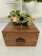 Nautical Brass Sextant Instrument with Wooden Box Marine Working Sextant 9" Fully Navigation Ship Astrolabe Sextant