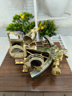 Nautical Brass Sextant Instrument with Wooden Box Marine Working Sextant 9" Fully Navigation Ship Astrolabe Sextant