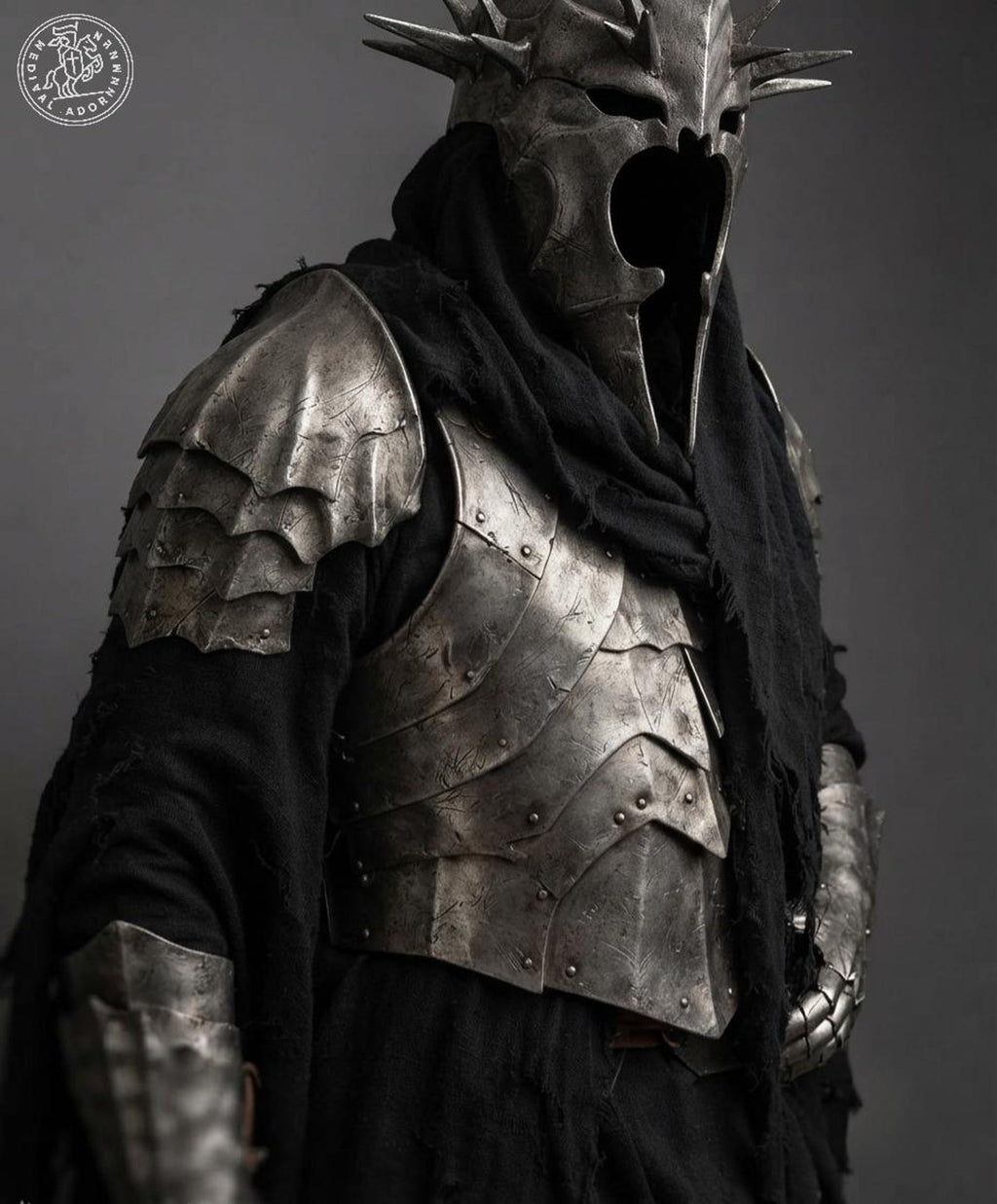 Nazgul Ringwraith Full Body Costume – Witchking of Angmar Grim Reaper Cape & Dark Rider Cosplay for Halloween or LARP