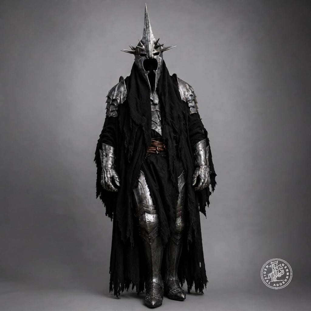 Nazgul Ringwraith Full Body Costume – Witchking of Angmar Grim Reaper Cape & Dark Rider Cosplay for Halloween or LARP