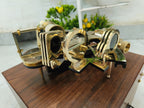 Nautical Brass Sextant Instrument with Wooden Box Marine Working Sextant 9" Fully Navigation Ship Astrolabe Sextant