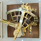 Nautical Brass Sextant Instrument with Wooden Box Marine Working Sextant 9" Fully Navigation Ship Astrolabe Sextant