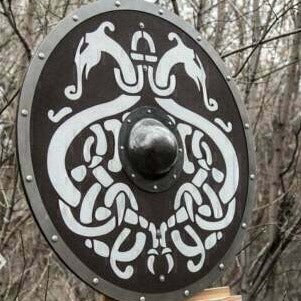 Glatter Wikingerschild „Jörmungandr Midgard Serpent“, 24 Zoll