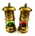Vintage Time Set of 2 Antique Anchor Oil Lamp, Nautical Maritime Ship Lantern - collectiblegiftitems