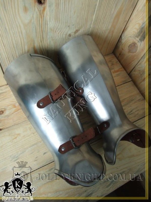Mittelalterliche Ritter-Kreuzfahrer-Rüstung, Beinschienen, spartanische Stahlrüstung, Larp, SCA-Reenactment