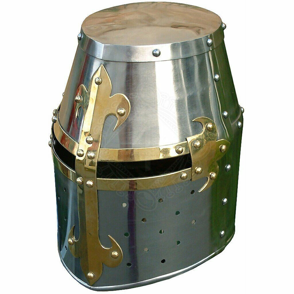 Mittelalterlicher Helm Templer Kreuz Ritter Rüstung Larp Helm Kampf Krieger Helm