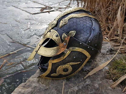 16GA SCA LARP Vallas medievales endurecidas WICKES Réplica de casco vikingo normando II