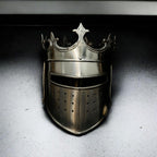 Medieval Queen/King Crown Helmet – Wearable Steel Armor for LARP & Cosplay